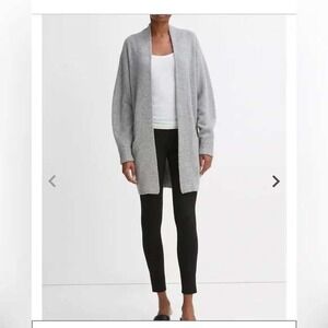 NWT $625 Vince Open Front Cardigan Sweater M/M‎ Light Gray Cashmere Blend